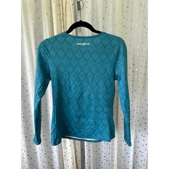 Hang Ten Women's Geometric Long Sleeve Sun Protection UPF 50+ Rash Guard Shirt S - Picture 4 of 7